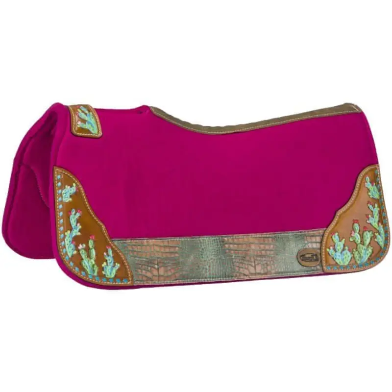 Tough1 Hand Painted Cactus Contour Felt Saddle Pad