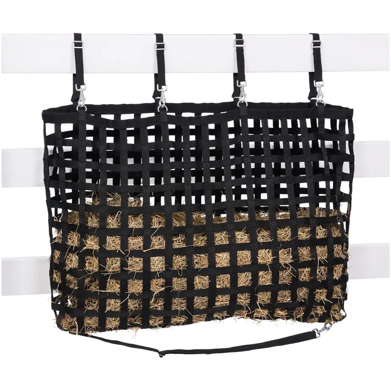 Web Slow-Feed Fence-Line Hay Feeder for Horses