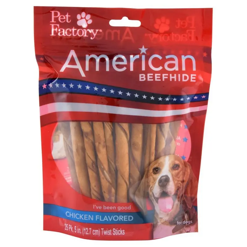 American Beefhide 5" Chicken Flavored Twist Sticks