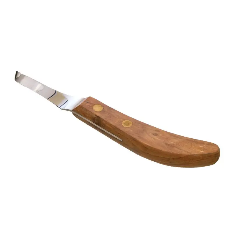 Jeffers Drop Blade Hoof Knife with Walnut Handle, Left or Right Hand Options