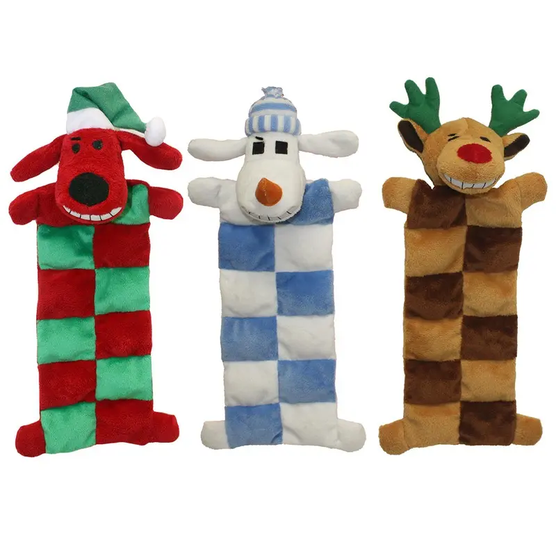 Multipet Loofa Christmas Squeaker Mat Dog Toy, 12", 1 ct