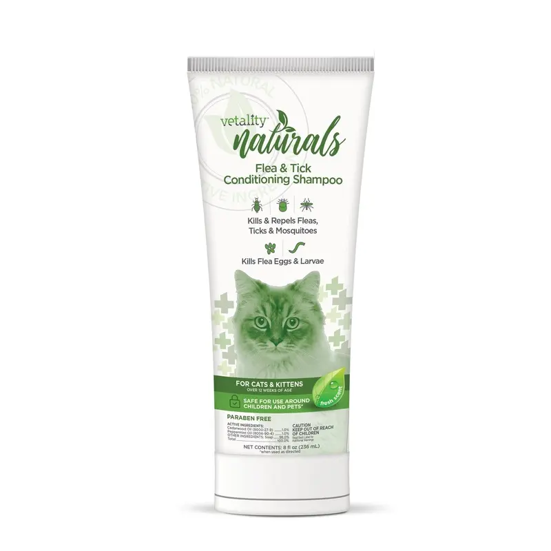 Vetality Naturals Flea & Tick Conditioning Shampoo for Cats & Kittens