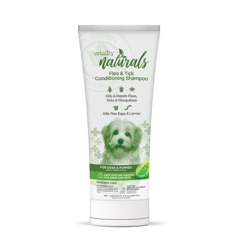 Vetality Naturals Flea & Tick Conditioning Shampoo for Dogs & Puppies