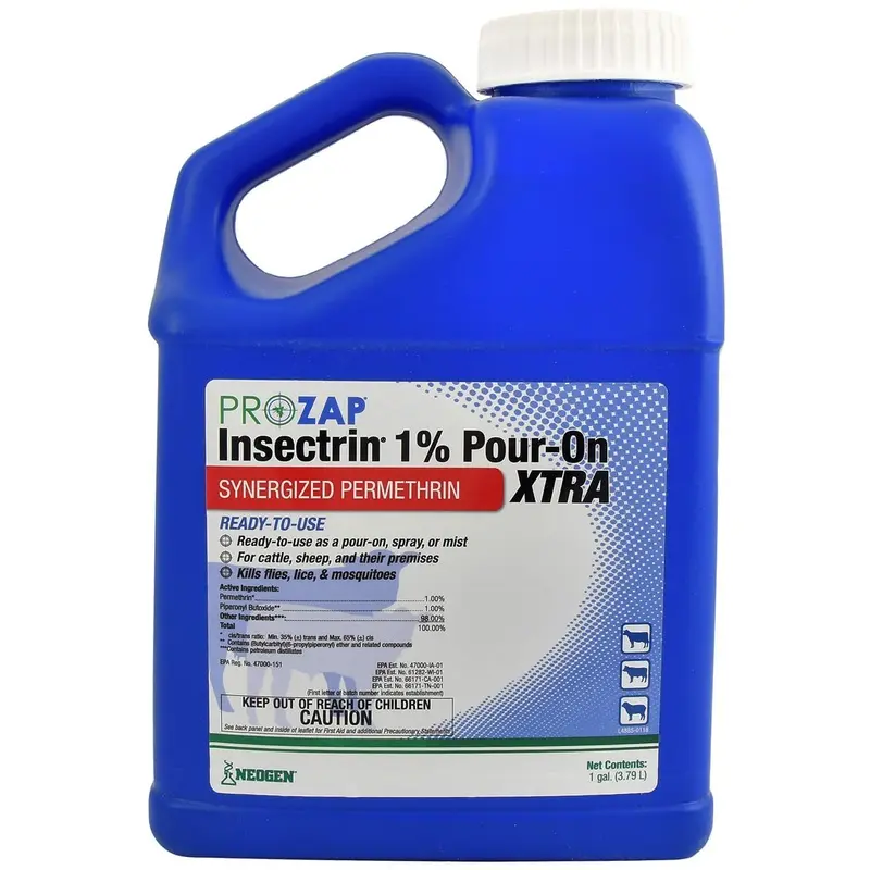 Prozap Insectrin 1% Pour-On Xtra Fly Insecticide for Livestock