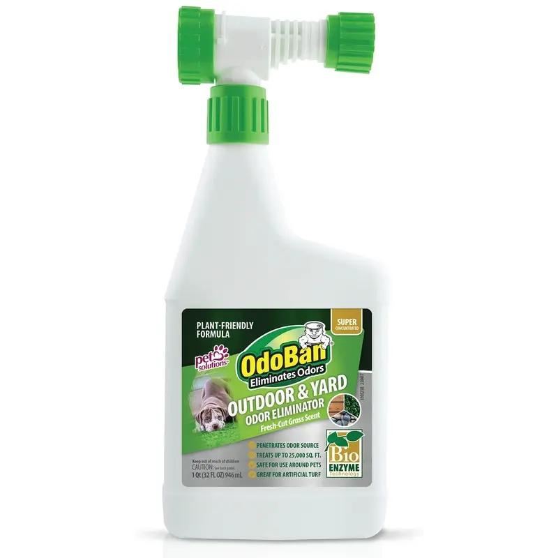 OdoBan Plant-Based Outdoor & Yard Odor Eliminator, Super Concentrate Hose End & Refill