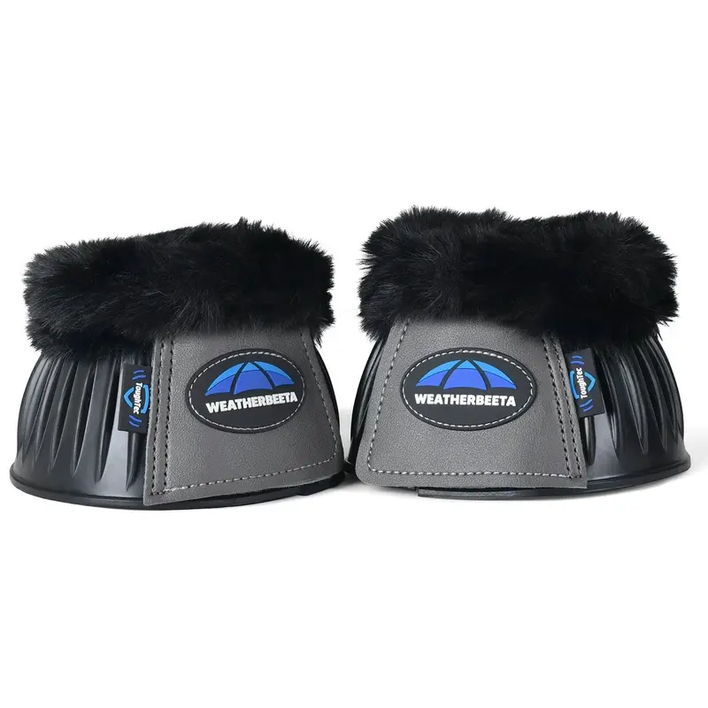 WeatherBeeta Tough-Tec Prime Fleece Trim Rubber Bell Boots for Horses
