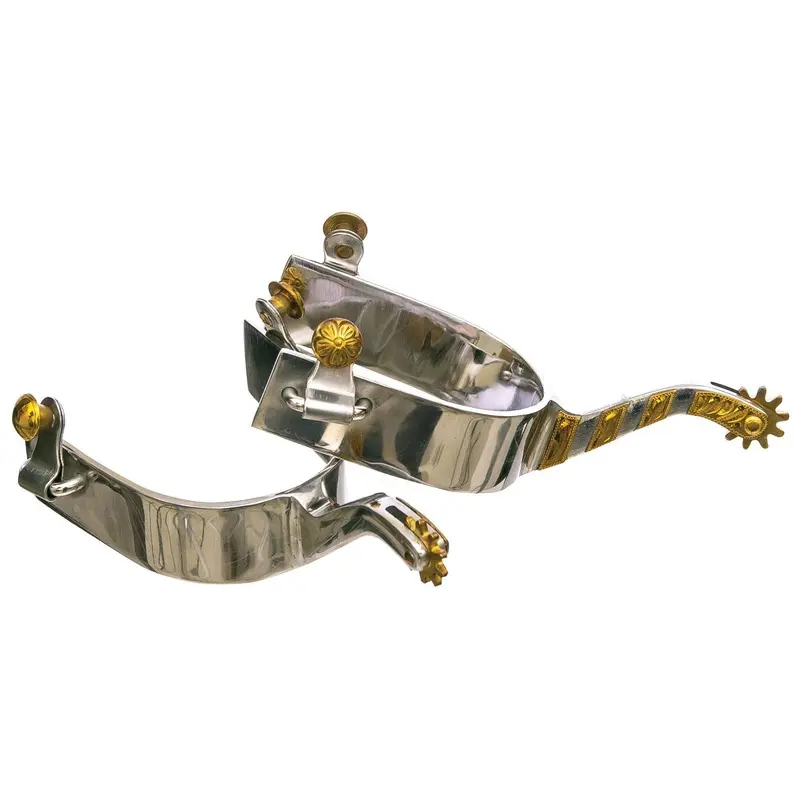 Jeffers Men's 2-3/4" Cutting Spurs with Brass Trim & 10-point Rowel, Pair