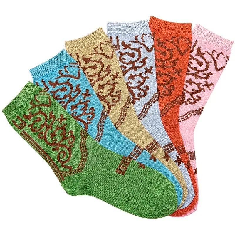 Ladies' "Western Boot" Socks, 6 pair