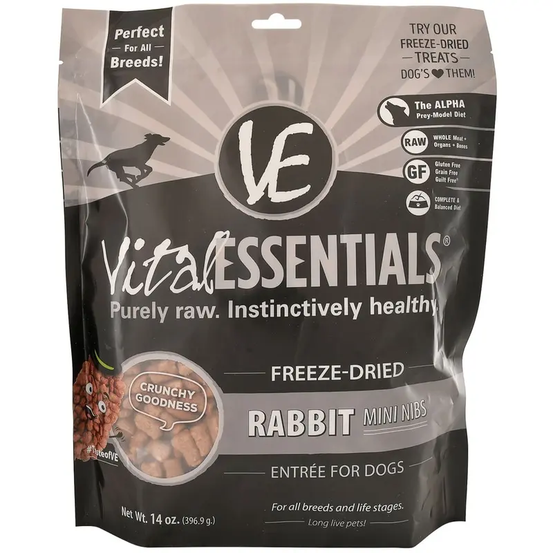 Vital Essentials Freeze-Dried Rabbit Mini Nibs Dog Food