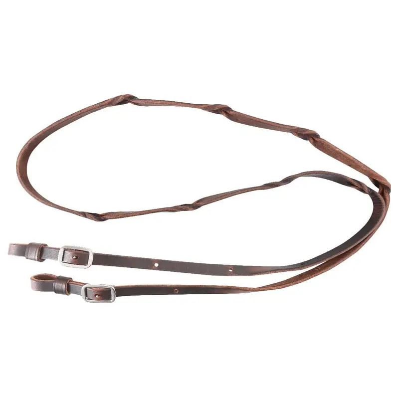 Classic Equine Blood Twist Latigo Leather Barrel Rein for Horses