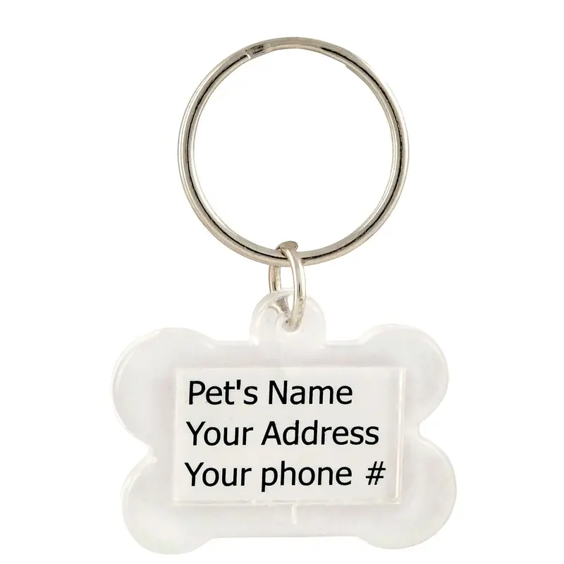 Plastic Bone I.D. Tag, Clear