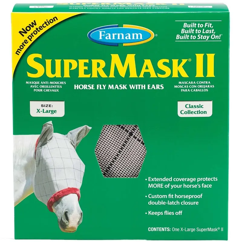SuperMask II Classic Fly Mask with Ears, XL