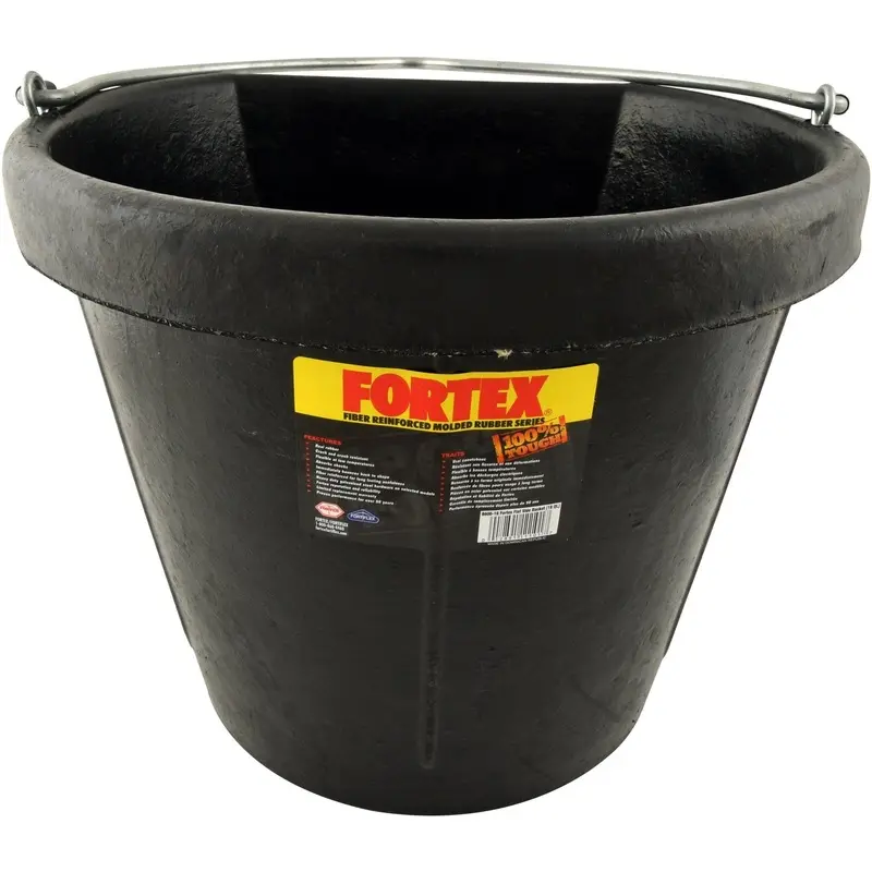 Flat-Back Rubber Bucket, 18 Quart