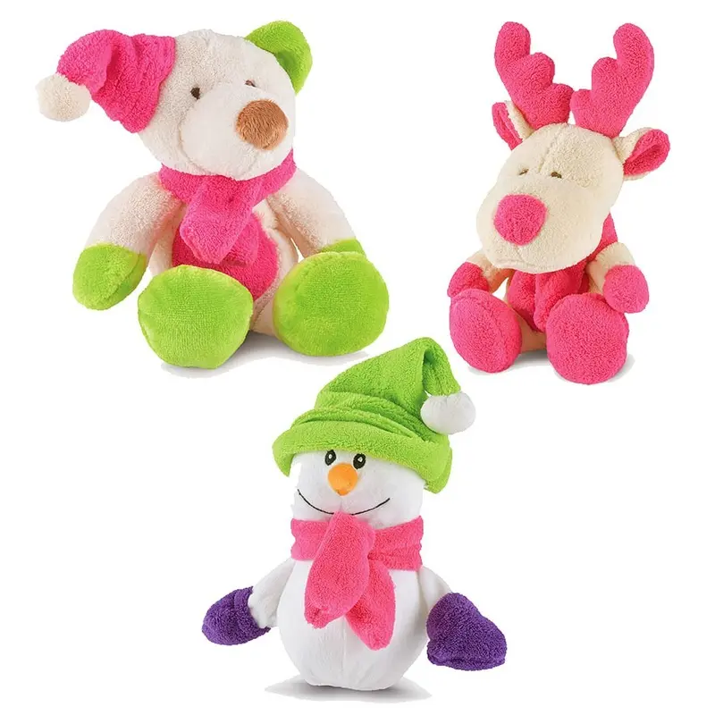Jeffers Plush Bright Winter Pals Squeaker Dog Toys, 3 pk