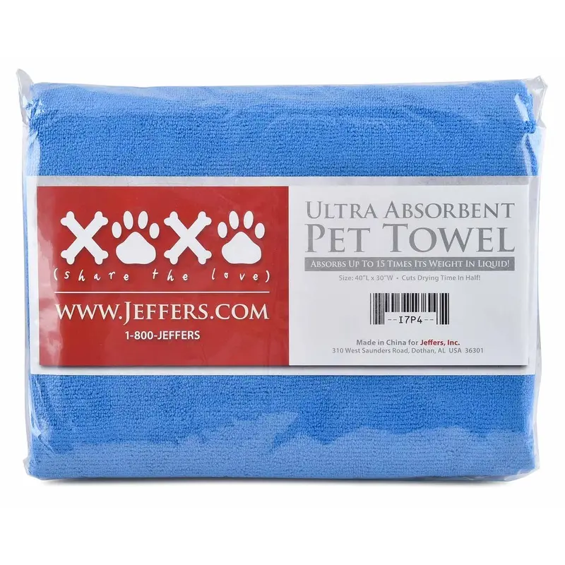 Jeffers Ultra Absorbent Pet Drying Towel for Faster Drying of Dogs & Cats After Bath