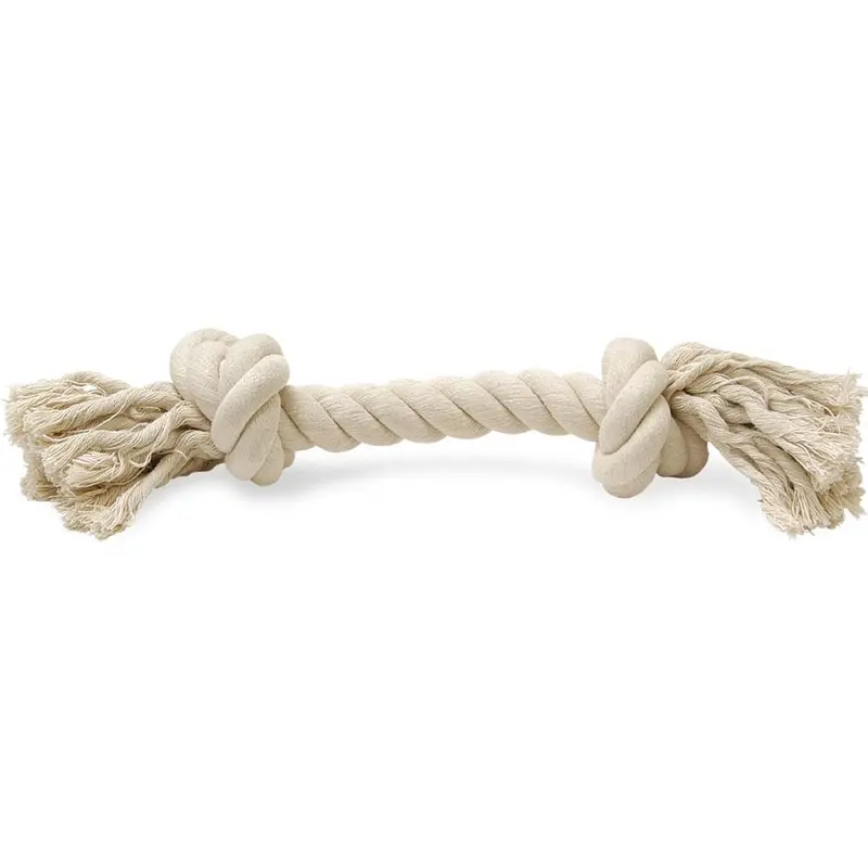 Jeffers White Rope Bone Dog Tug Toy