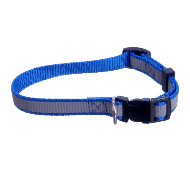 Jeffers Reflective Safety Stripe Adjustable Nylon Dog Collar, 5/8"W x 10"-16"L