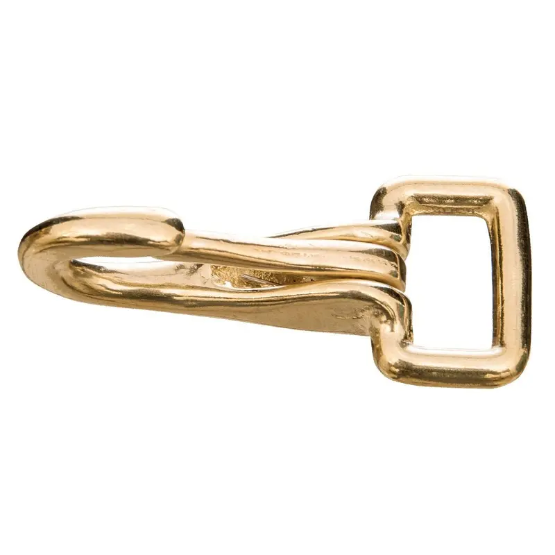 Jeffers Solid Brass Rein Spring Snap with Flat Fixed Eye