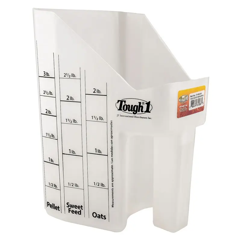 Tough-1 Clear Feed Scoop with Measurements