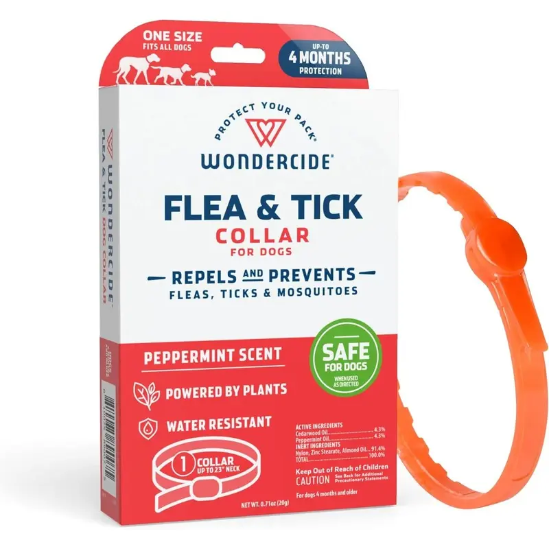 Wondercide Flea & Tick Collar for Dogs, Peppermint