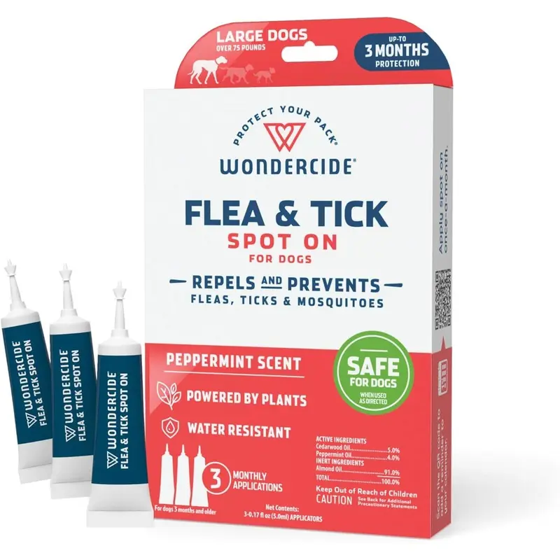 Wondercide Flea & Tick Spot On for Dogs, Peppermint