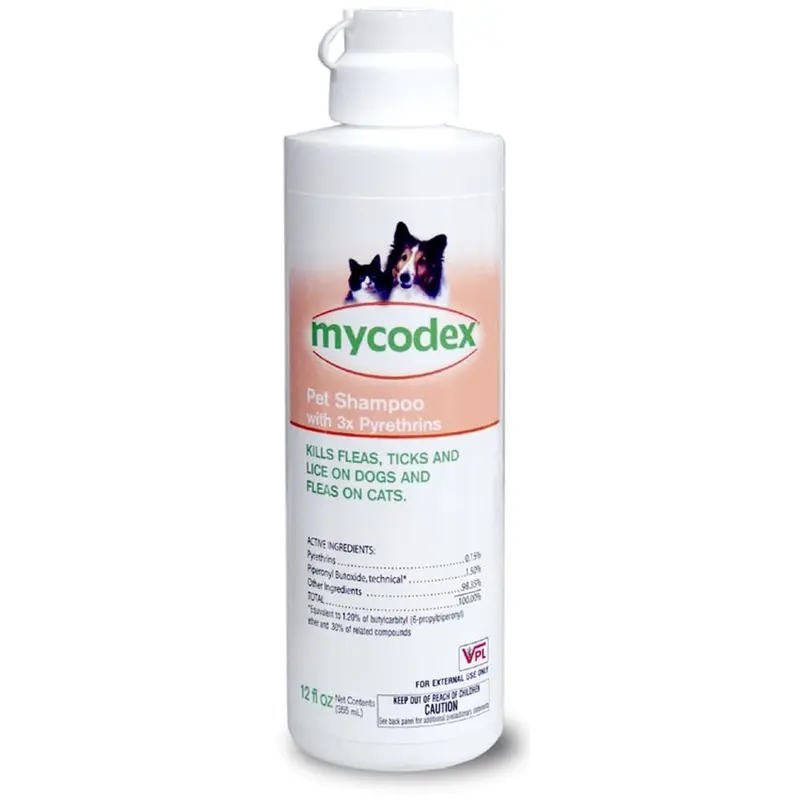 Mycodex Pet Shampoo with 3x Pyrethrins (P3), 12 oz