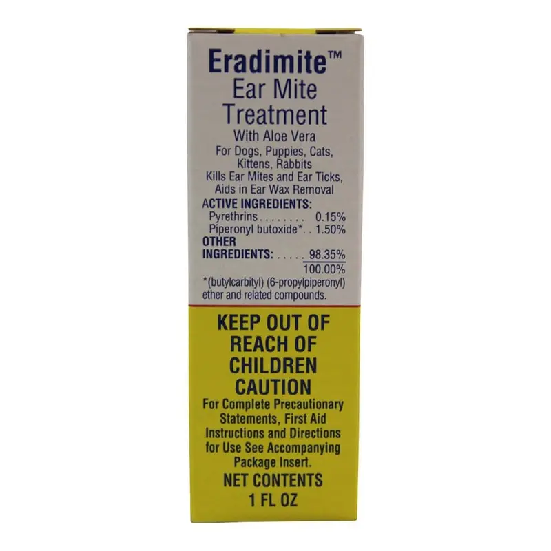 Ear Mite Treatment for Dogs, Puppies, Cats, Kittens and Rabbits, 1 fl oz
