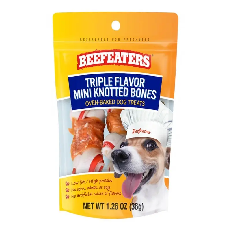 Beefeaters Triple Flavor Mini Knot Bones, 1.26 oz, Case of 12