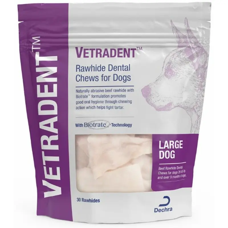 Vetradent Beef Rawhide Dental Chews for Dogs