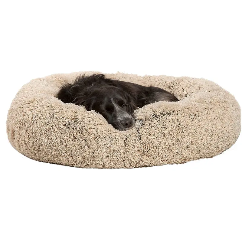 Arlee Shaggy Fur Donut Pet Bed