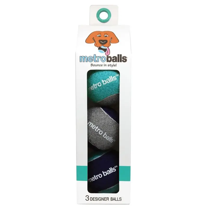 Metro Balls Fetch Dog Toys, 3 pk
