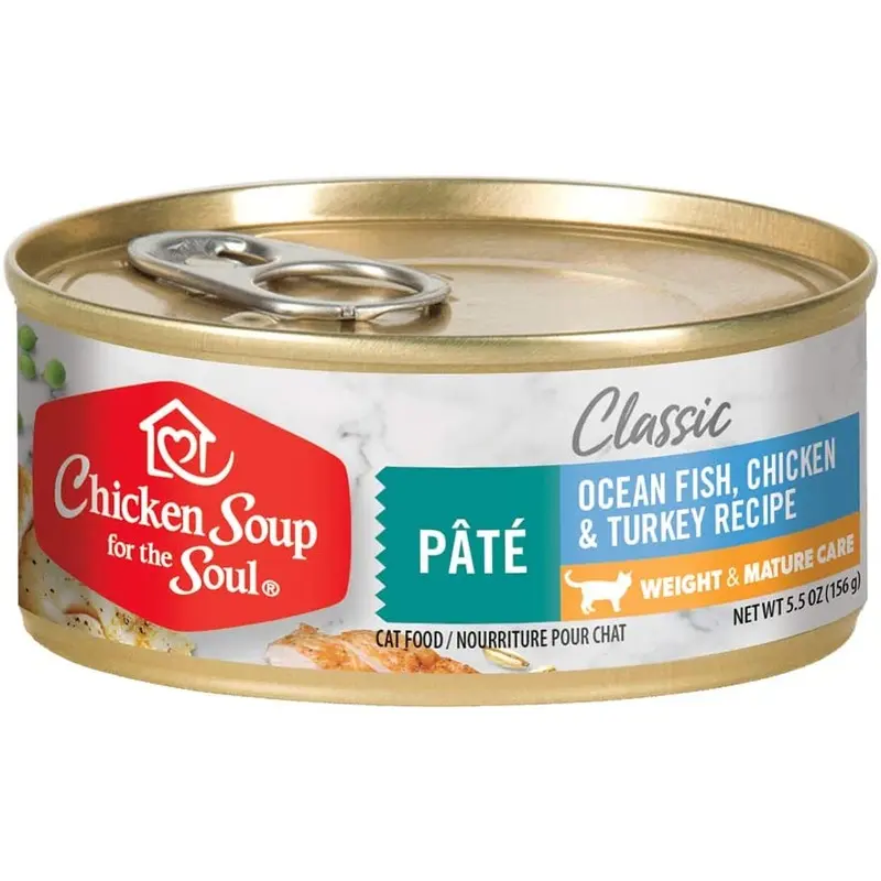 Chicken Soup for the Soul Pet Food Cat  Ocean Fish, Chicken & Turkey  Weight & Mature