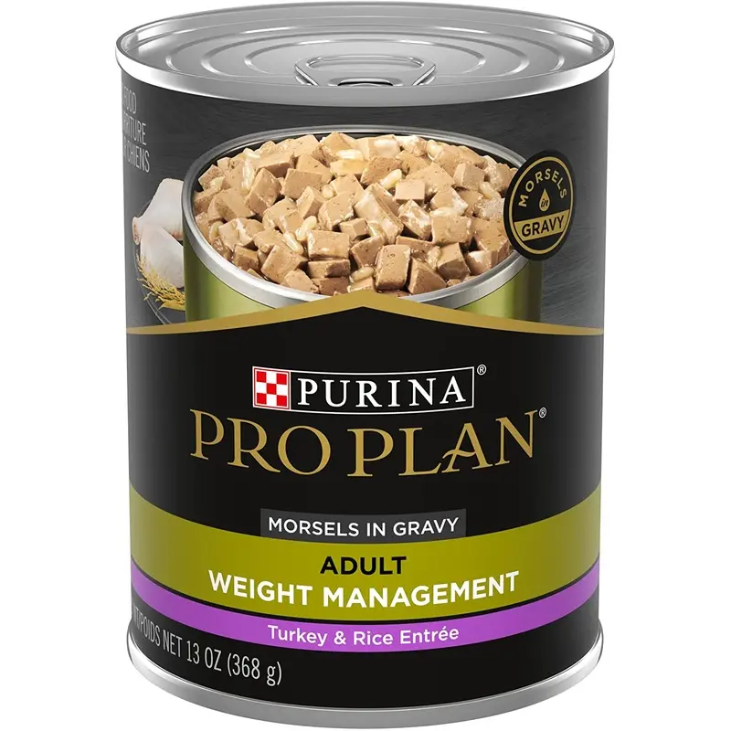 Purina Pro Plan Weight Management Adult Wet Dog Food, Turkey & Rice, (12) 13 oz. Cans