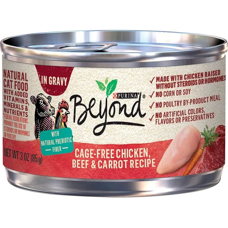 Purina Beyond Grain Free, Natural, Adult Wet Cat Food,  Chicken, Beef & Carrot in Gravy