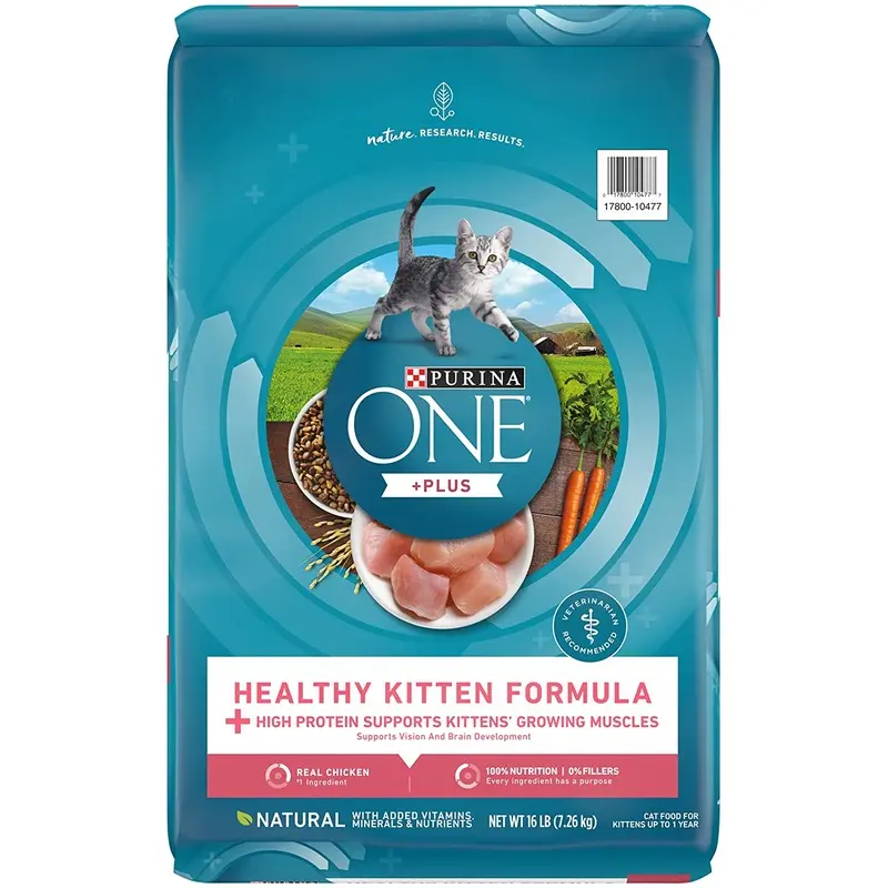 Purina ONE Healthy Kitten Formula Kitten Food, Chicken  Dry Cat 16 LBS
