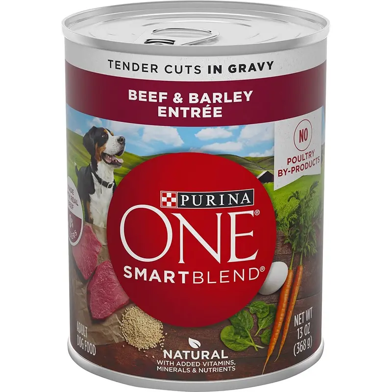 Purina ONE SmartBlend Canned Wet Dog Food, Gravy, Beef & Barley 13oz