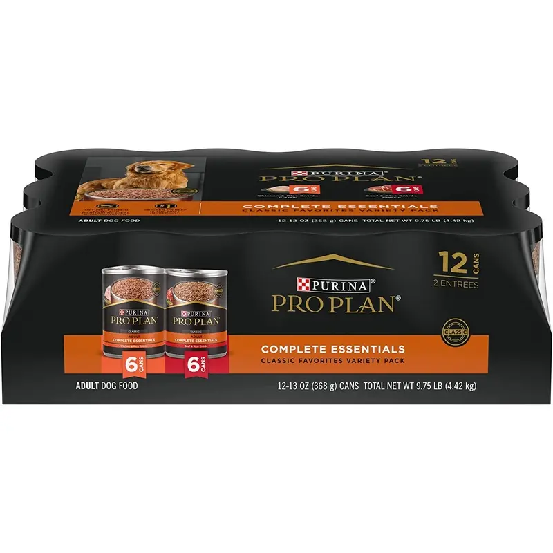 Purina Pro Plan High Protein, Pate Adult Wet Dog Food, Pate, Variety Pack (12) 13 oz. Cans