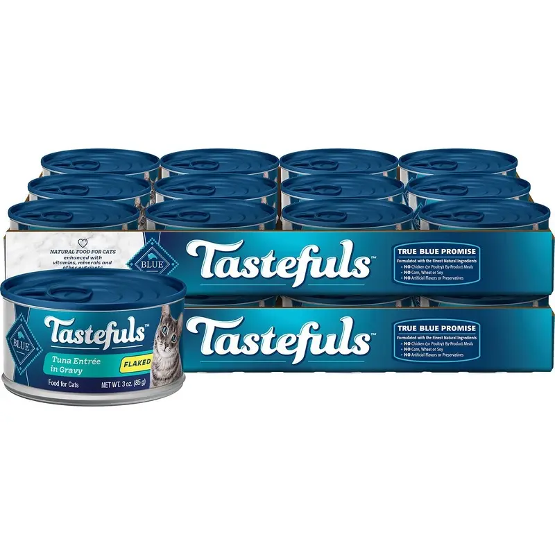 Blue Buffalo Tastefuls Tuna Entre in Gravy Flaked Wet Cat Food, 3 Oz, Case of 24