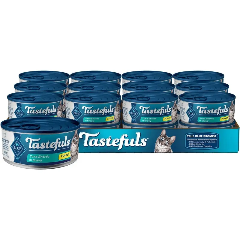 Blue Buffalo Tastefuls Tuna Entre in Gravy Flaked Wet Cat Food, 5.5 Oz, Case of 24