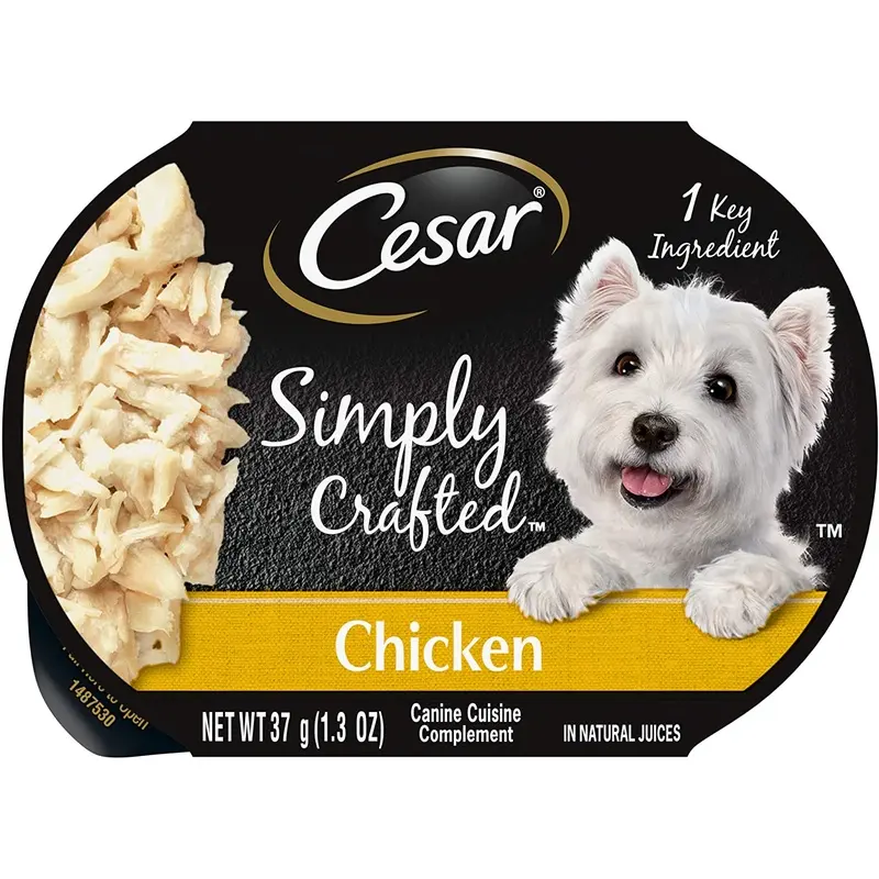 Cesar Simply Crafted Meal Topper Wet Dog Food, Pack of 10