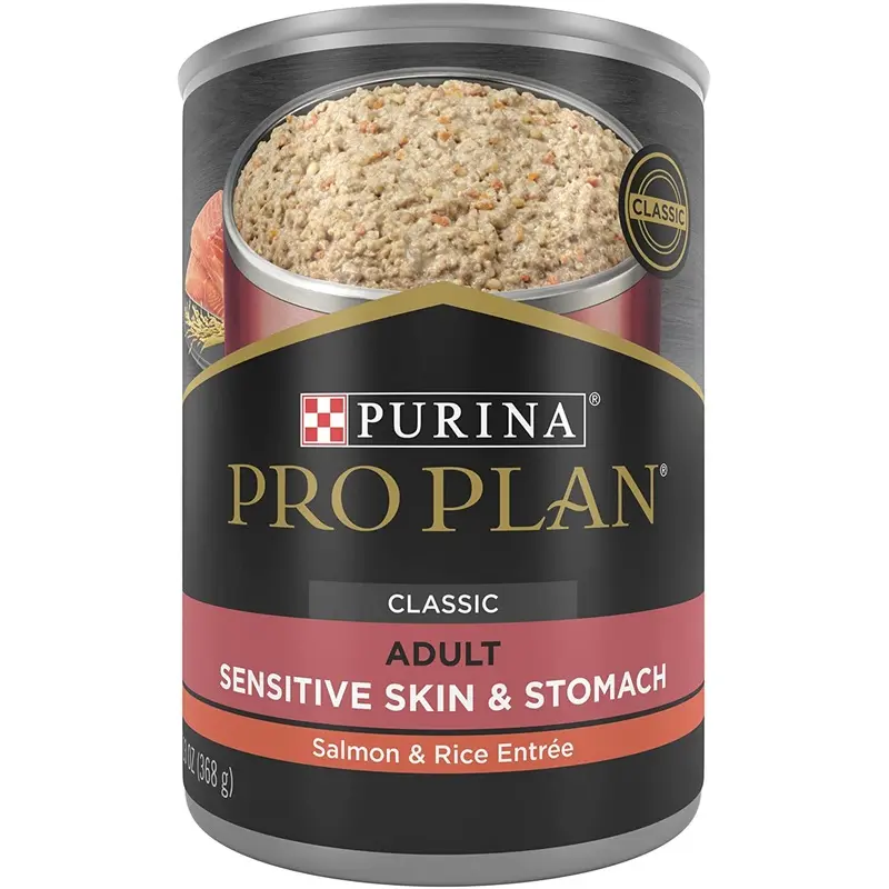 Purina Pro Plan Sensitive Skin & Stomach, Adult Wet Dog Food, 12-Pack Cans 13 oz.
