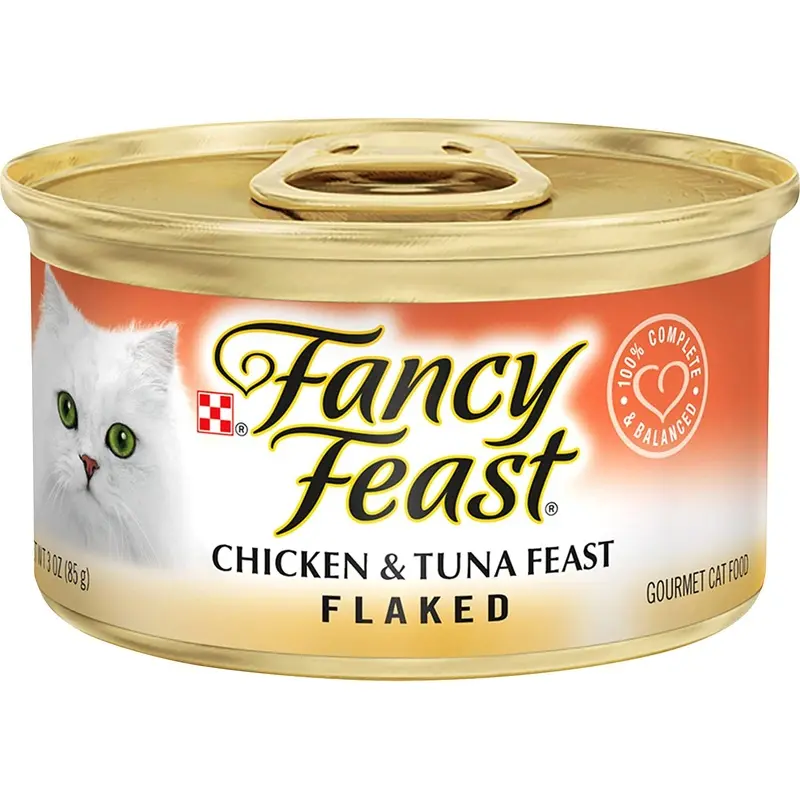Purina Fancy Feast Wet Cat Food, Flaked Chicken & Tuna Feast  (24) 3 oz. Cans