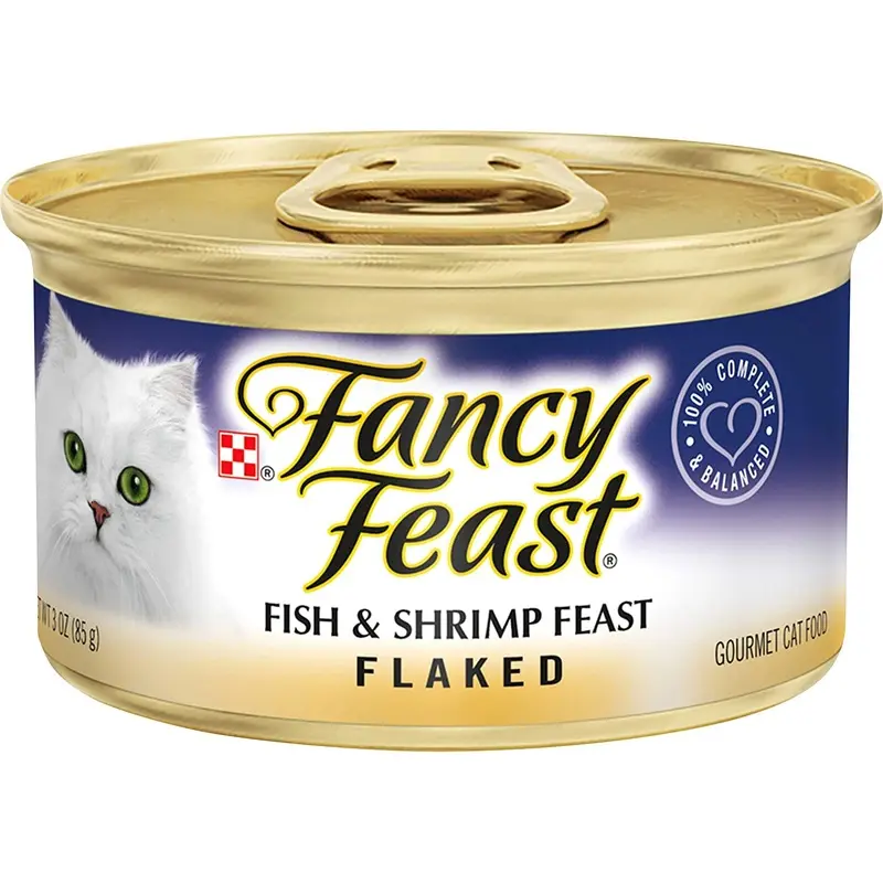 Purina Fancy Feast Wet Cat Food, Flaked Fish & Shrimp Feast  (24) 3 oz. Cans