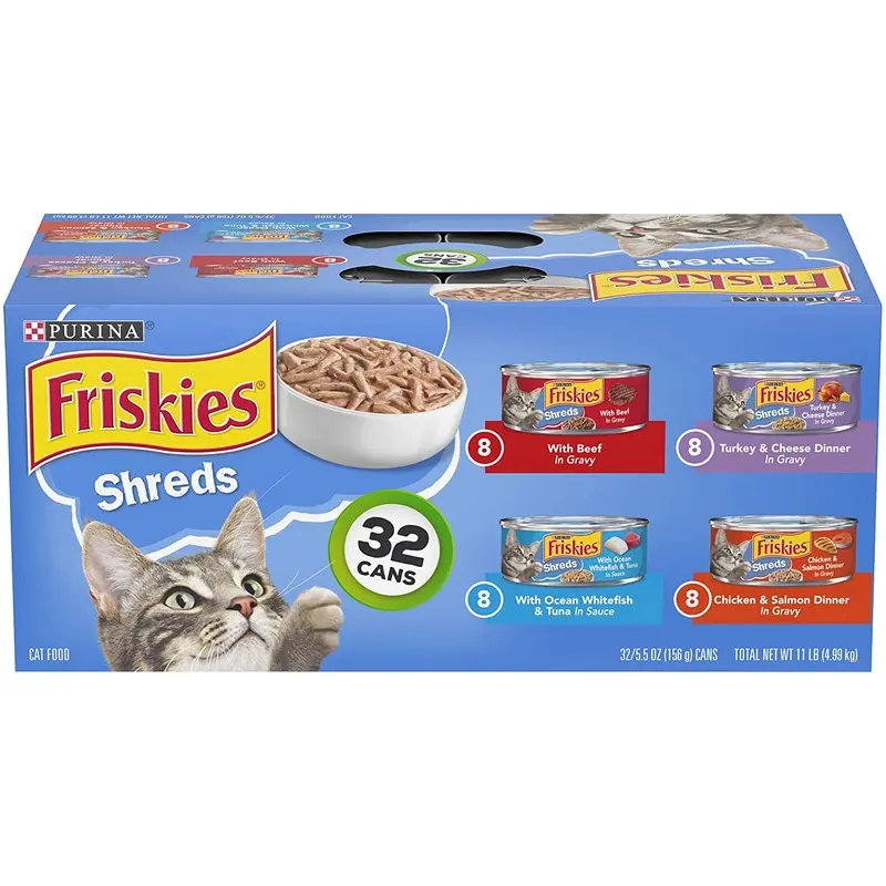 Purina Friskies Gravy Wet Cat Food Variety Pack, Savory Shreds  (32) 5.5 oz. Cans