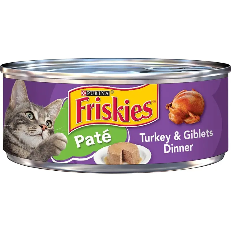 Purina Friskies Pate Wet Cat Food, Turkey & Giblets Dinner  (24) 5.5 oz. Cans
