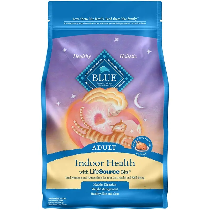 Blue Buffalo Indoor Health Natural Adult Dry Cat Food, Chicken & Brown Rice 7-lb
