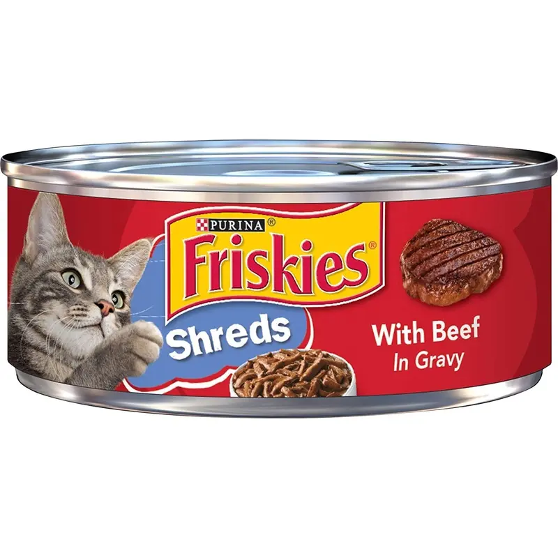 Purina Friskies Gravy Wet Cat Food, Shreds With Beef in Gravy  (24) 5.5 oz. Cans
