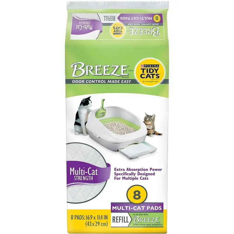 Tidy Cats Breeze Multi-Cat Strength Cat Pads, 32 Count