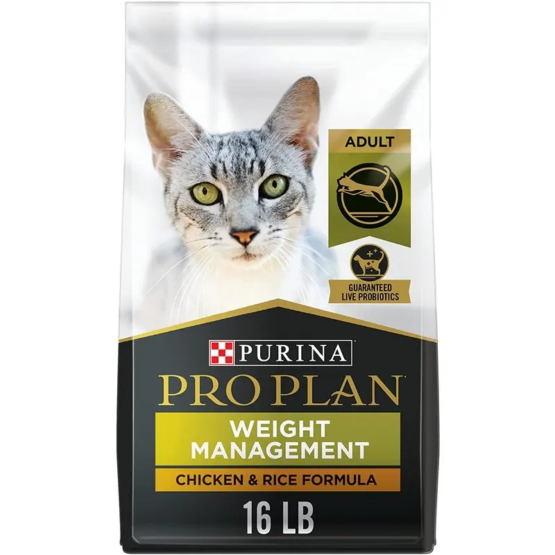 Purina Pro Plan Weight Control Adult Dry Cat Food, Chicken and Rice Formula  16 lb. Bag
