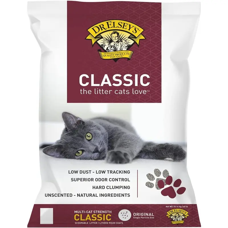 Dr. Elseys Precious Cat Classic Premium Clumping Cat Litter, 40 lb Bag
